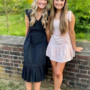 J. Crew black eyelet wrap dress